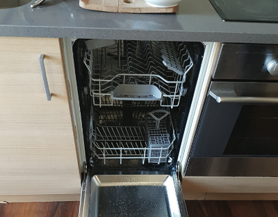 An integrated dishwasher